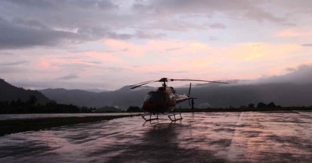 Helicopter at Rumjatar