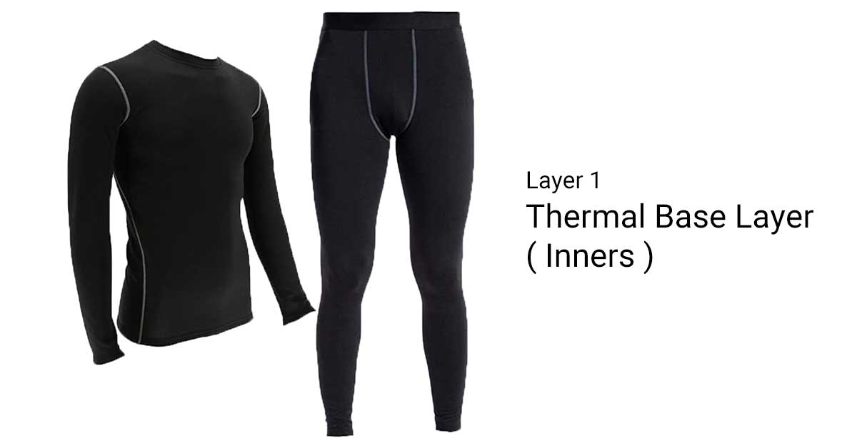 Thermal base layer or inners layering clothes