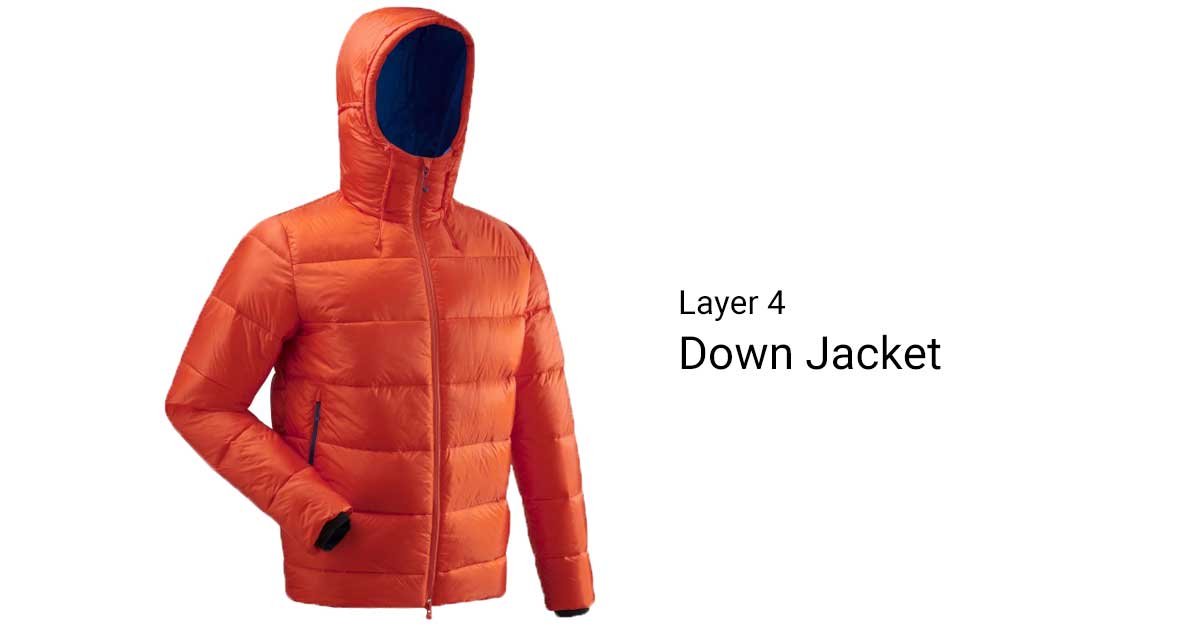 A Red Down Jacket layering clothes