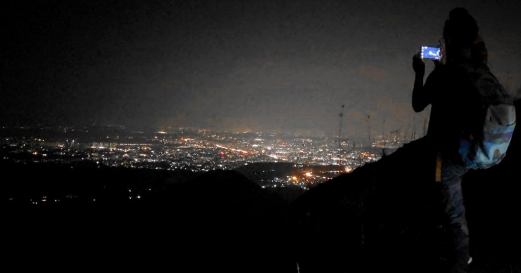 Beautiful view of Night City Lights on K2S night Trek