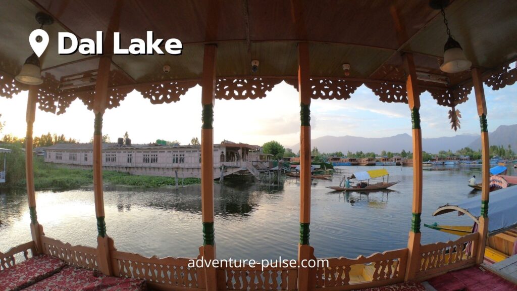 Sunrise from a houseboat in Dal Lake, Srinagar. 