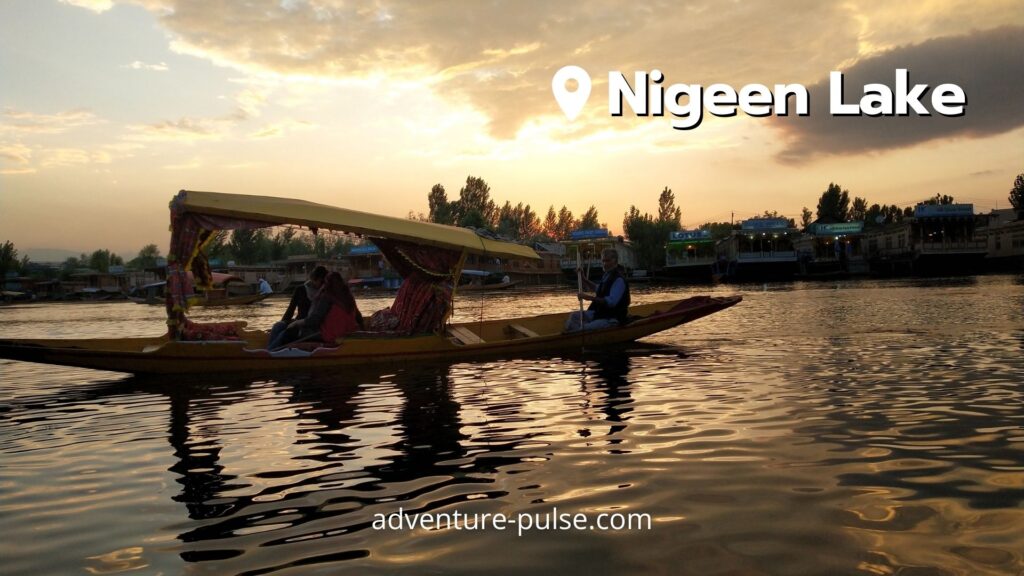 Gorgeous sunset views of Nigeen Lake in Srinagar, Kashmir.