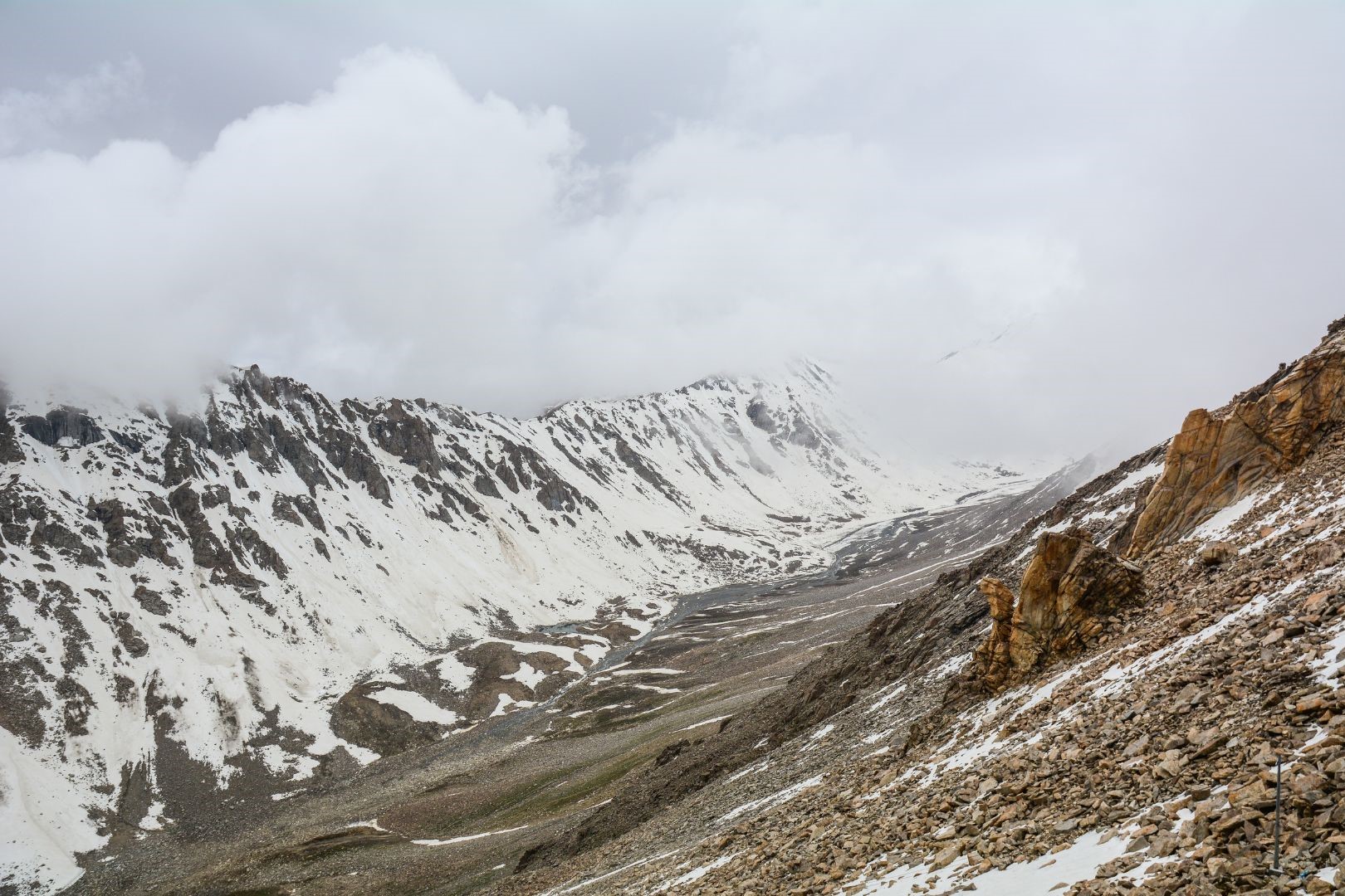 On the way to the summit of the peak