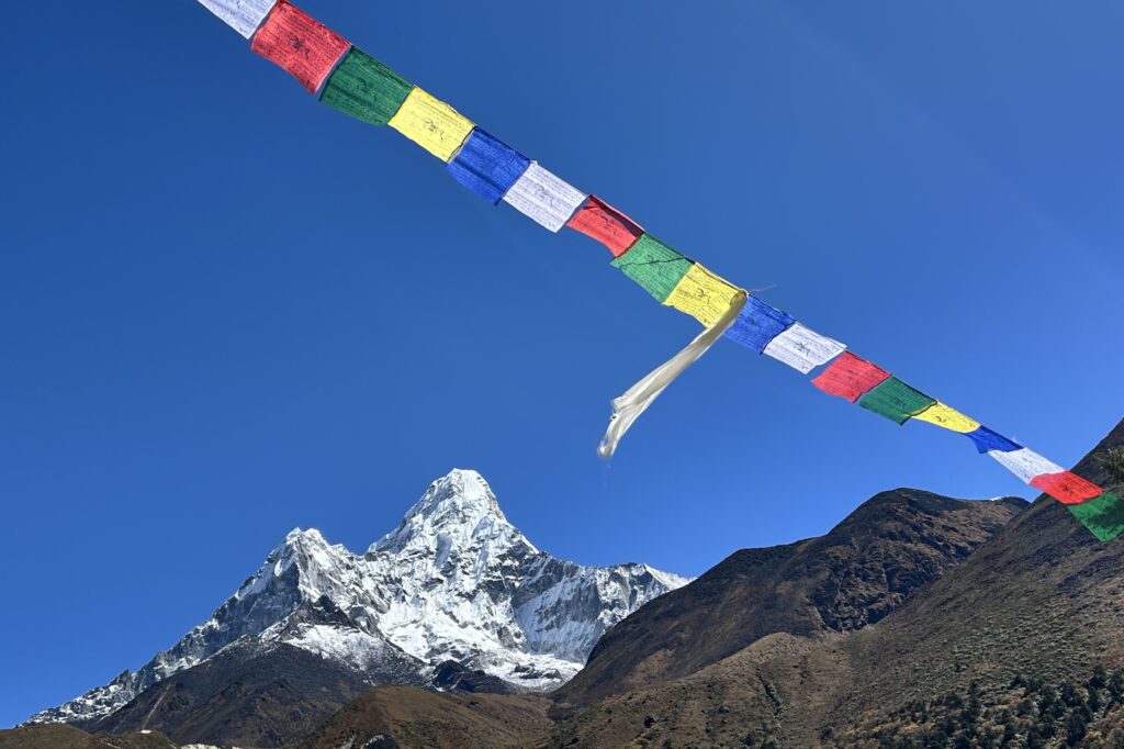 Ama Dablam with prayer flags