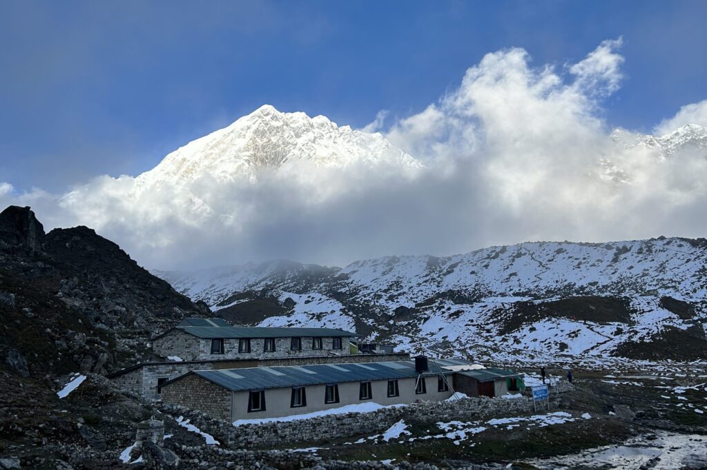 Sunset over Nuptse peak