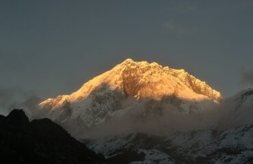 Sunset on Nuptse Peak in Nepal