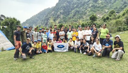 Our first group picture together at our lunch spot by a flowing stream..