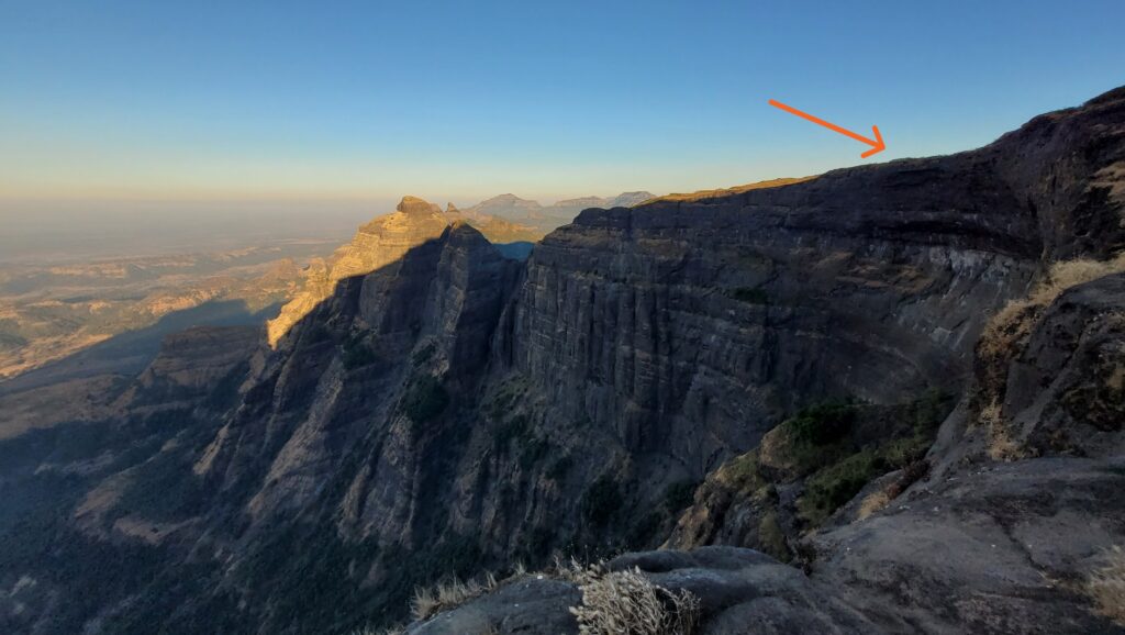 Location of Campsite on Konkankada of Harishchandragad 