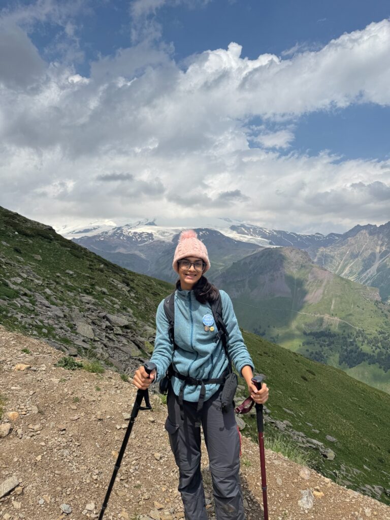 Trekker on Mount Elbrus