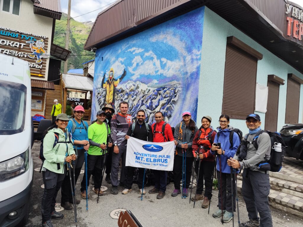 Group of climbers on Elbrus