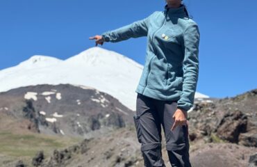 Mount Elbrus, Russia, Climber on a mountain