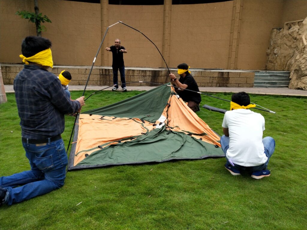 Team building activity Tent pitching