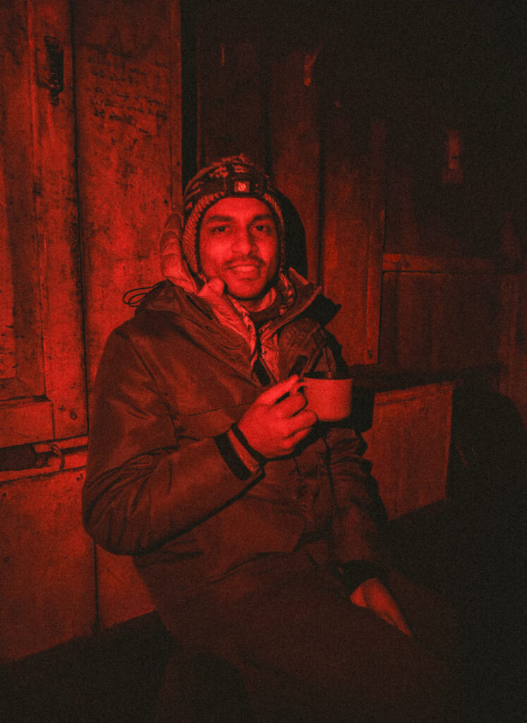 Pranav enjoys a cup of hot tea at 4 am