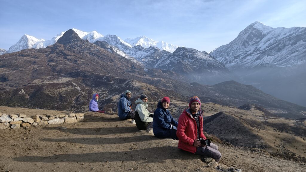 Team Adventure Pulse sunbathing at Dzongri Top