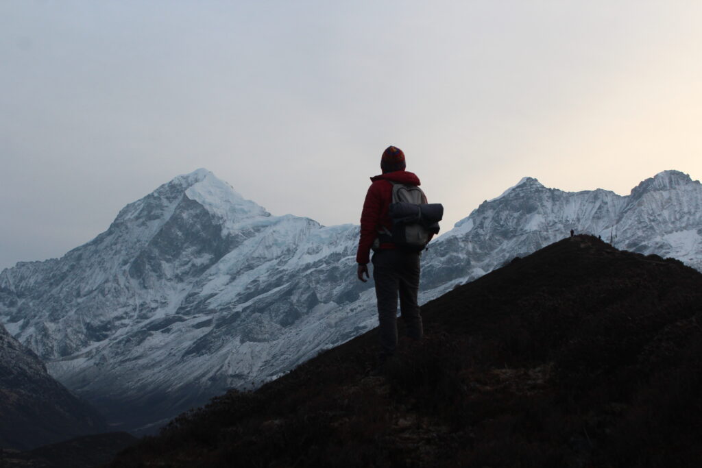 Silhouette against Mt. Pandim